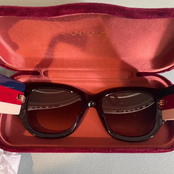 Gucci Red White & Blue Striped Sunglasses (Authentic) main image 4